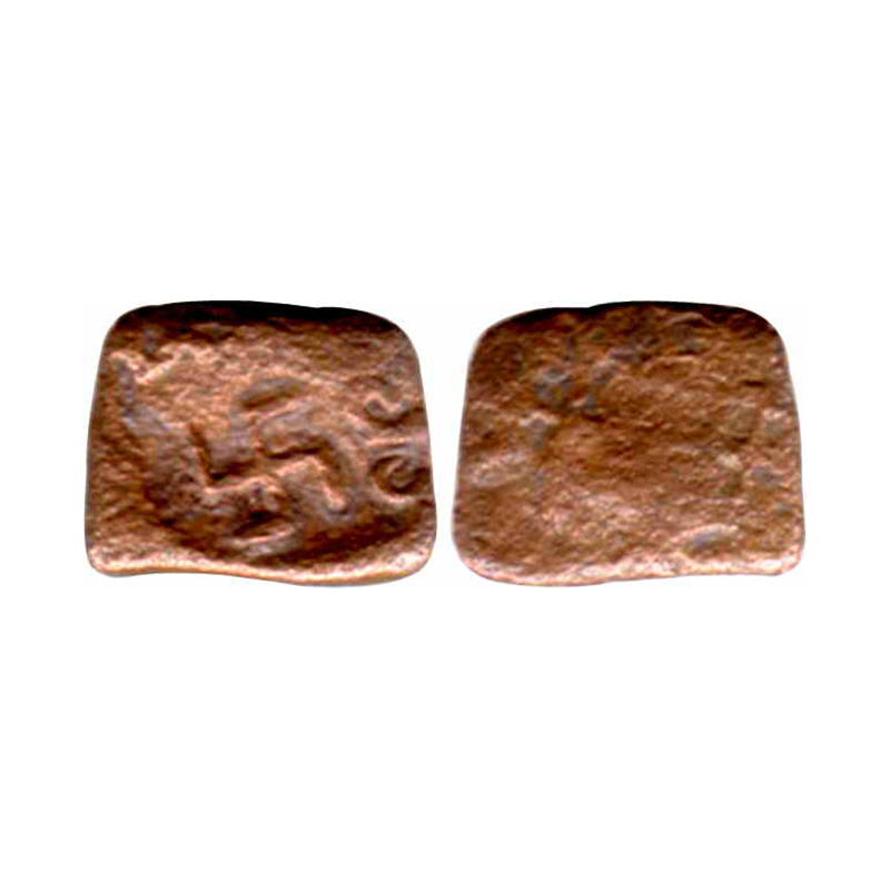 Satavahanas (c. AD 50-100), Anonymous, Copper, 1.11 g, Vidarbha type, with a Swastika punc