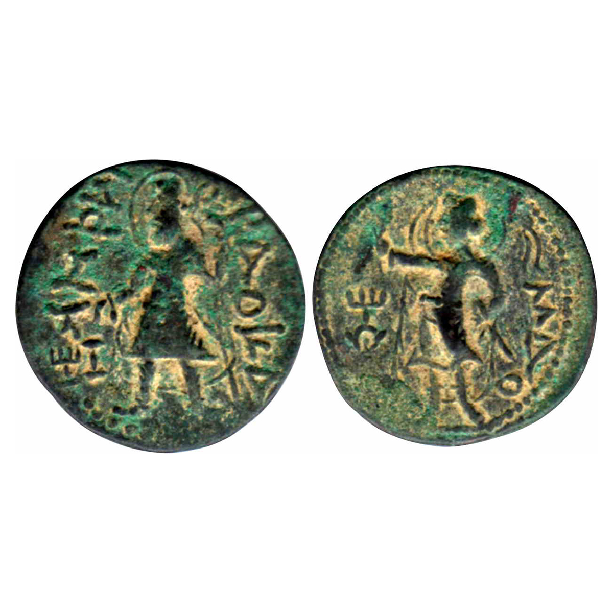 Kushana Empire, Kanishka I (c. AD 127-152), Copper, 16.72 g. Nimbate bearded King standing