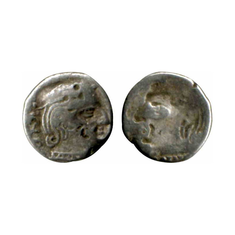 Western Kshatrapas, Vijayasena (c. AD 248-185), Silver, 2.13 g, Karshapana, Year 174, Lakh