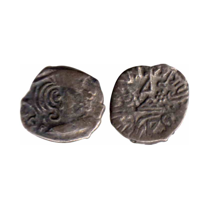 Western Kshatrapas, Rudrasimha III (c. AD 388-410), Silver, 1.90 g, Karshapana, Portrait t