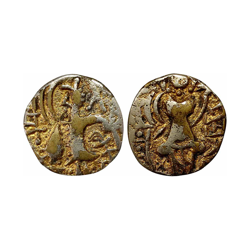 Kashmir, Kidarite Kushana, Base Gold, 6.01 g, Dinar, in the name of Pratapaditya II (c. AD