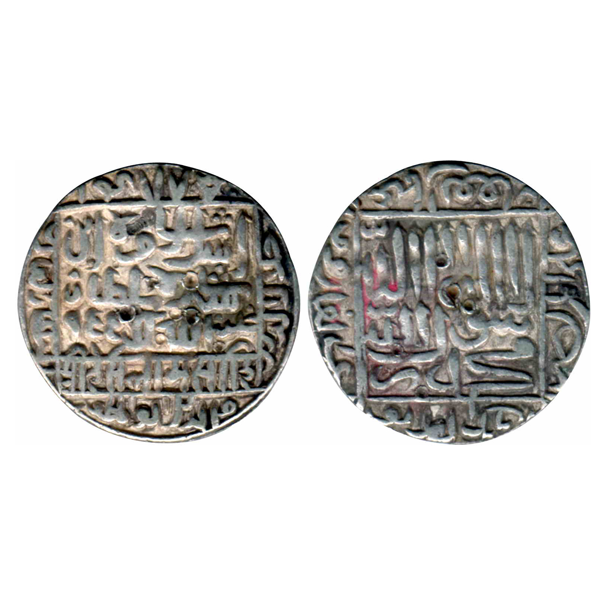 Suris, Islam Shah Suri (1545-1552 AD), Silver, Rupee, Mintless type, 14yy Type issue, Squa