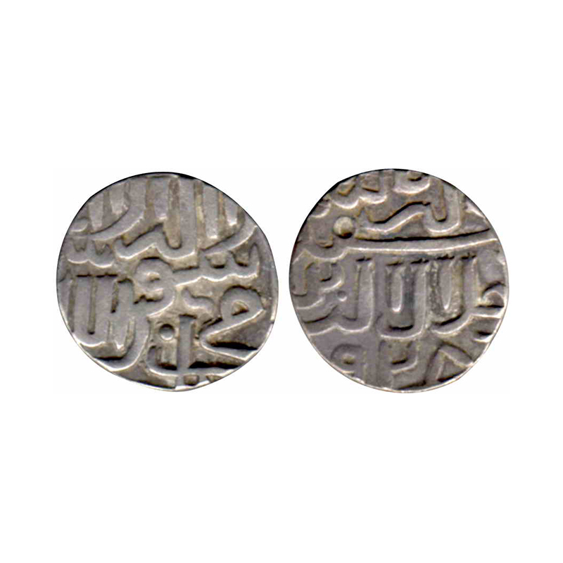 Akbar, Silver, 6.93 g, Tanka, Ujjain Mint, Provincial issue of Malwa in Malwa sultanate ty