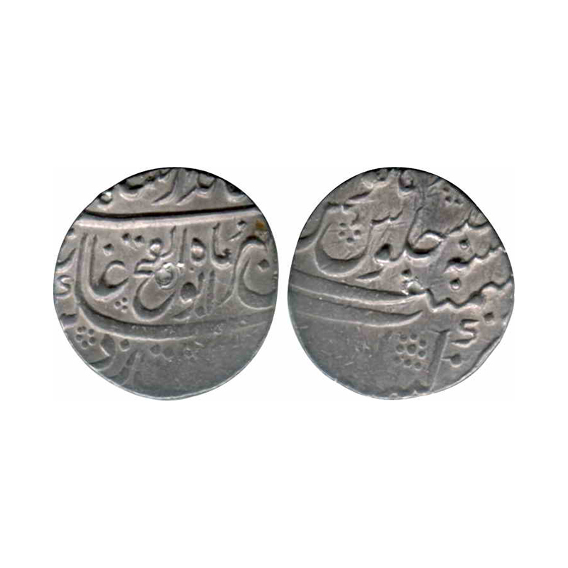 Jahandar Shah, Silver, Rupee, Khambayat mint, mint name at bottom on rev, Abu al Fath type