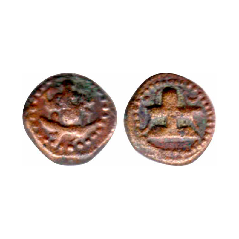 Nayakas of Shivaganga (AD 1600-1700), Copper, 3.34 g, Cash, Lord Ganesh Ganapati seated cr