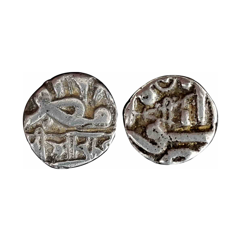 Kutch State, Bharmalji I (AD 1585-11631), Silver, 1.15 g, ¼ Kori, with the name of Muzaffa