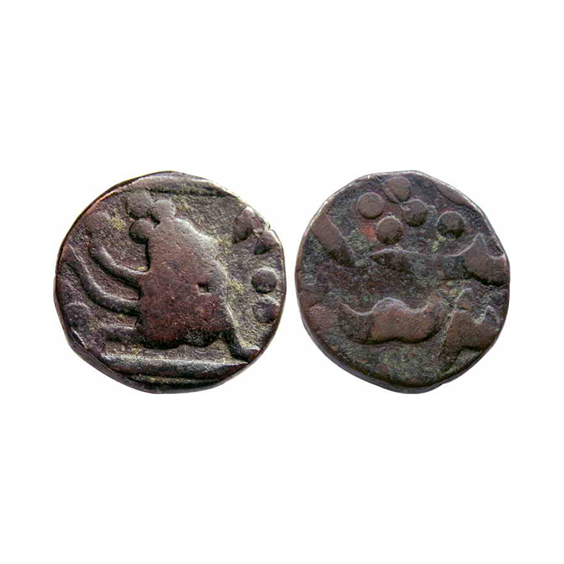 Panna State, Kukureti Mint, Copper, 13.21 g, Paisa, in the name of Shah Alam II, Lord hanu