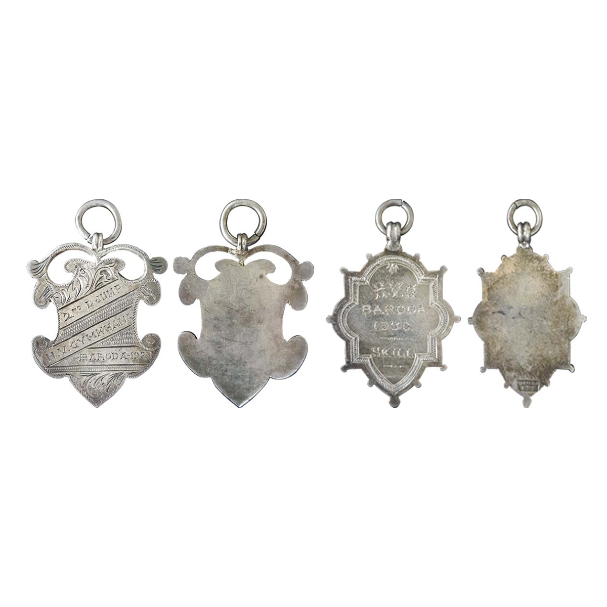 Baroda State Medals, Silver (2), 13.39 g, 2nd Long Jump Medal, 1923; 10.66 g, Medal awarde