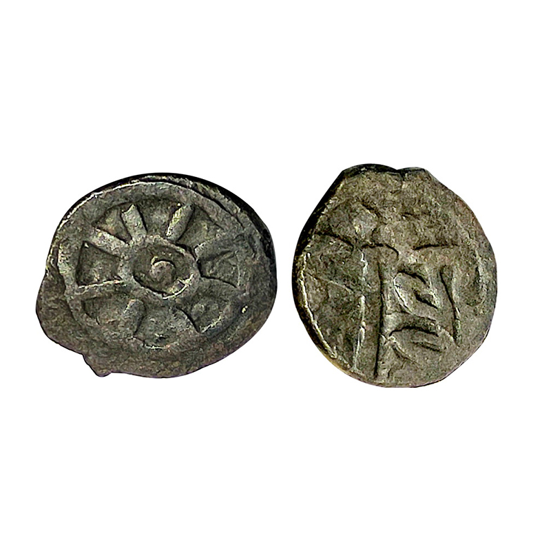 Panchala, Ahichhatra, King Achyuta (c. 200 BC), Copper Unit, 1.51 g, an eight-spoke wheel 