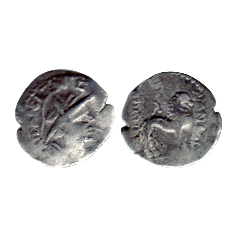 Yuezhi precursors of the Kushanas, Silver, 1.59 g, Hemidrachm of Arseiles (c. 20 BC - 20 A