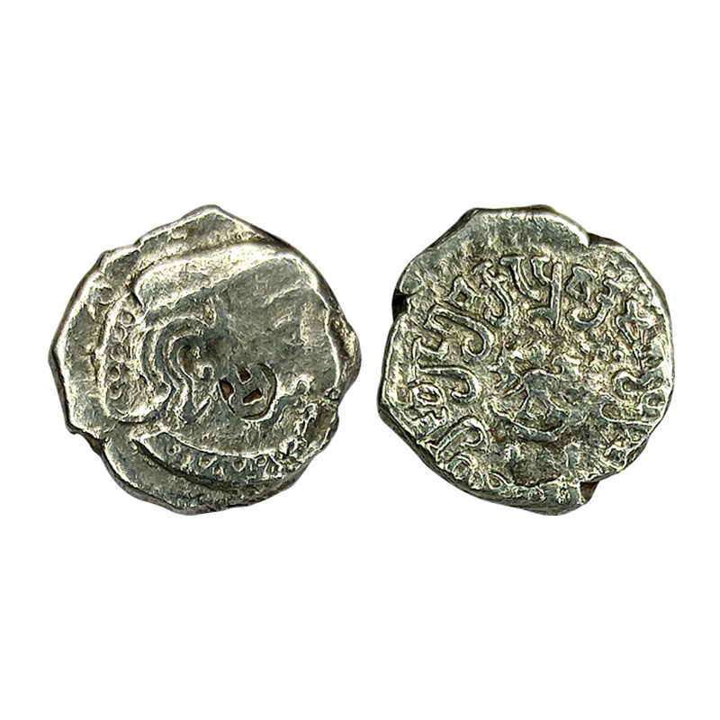 Gupta Empire, Chandragupta II (AD 396-414), Silver, 1.90 g, Portrait type of Gujarat, bust