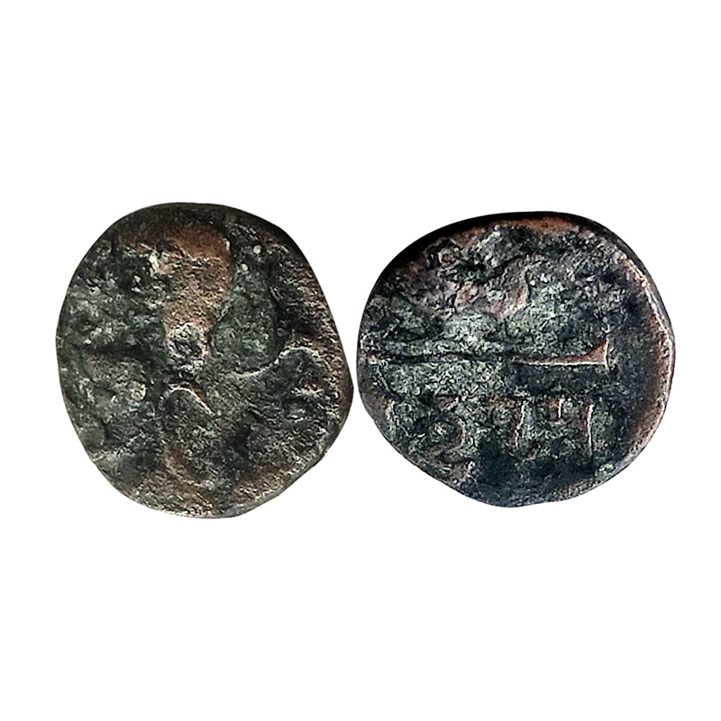 Gupta Empire, Chandragupta II (AD 396-414), Copper, 1.59 g, Portrait type, with a portrait