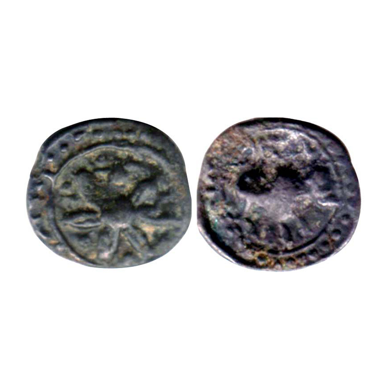 Vishnukundin type of probably Rashtrakutakas, Vidarbha region, c. 700-900 AD, Copper, 2.07