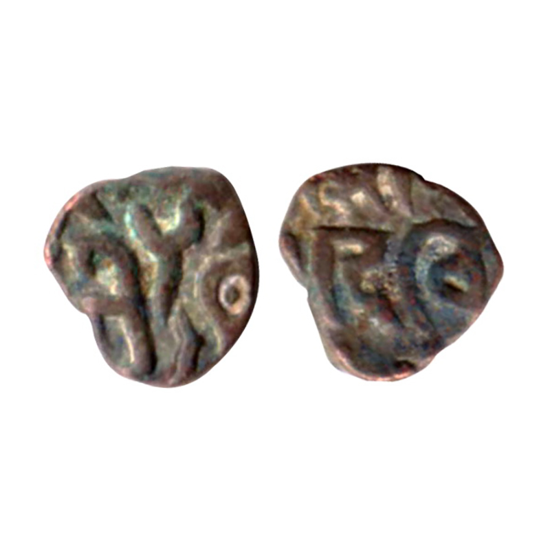 Chahmanas (Chauhans) of Ajmer and Sambhar, 'horseman' type copper coin of Somala Devi (112