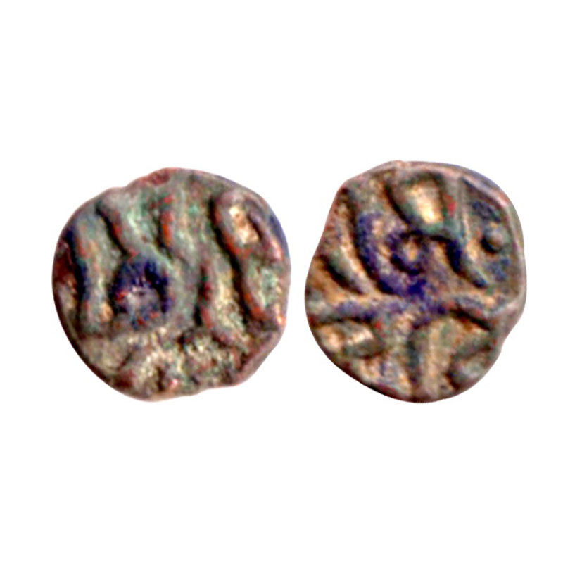 Chahmanas (Chauhans) of Ajmer and Sambhar, 'horseman' type copper coin of Somala Devi (112