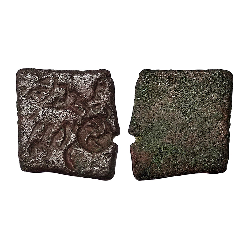 Pre-Satavahanas, Punch-marked coin, Anonymous, Copper, 5.42 g, Karshapana, an elephant wit