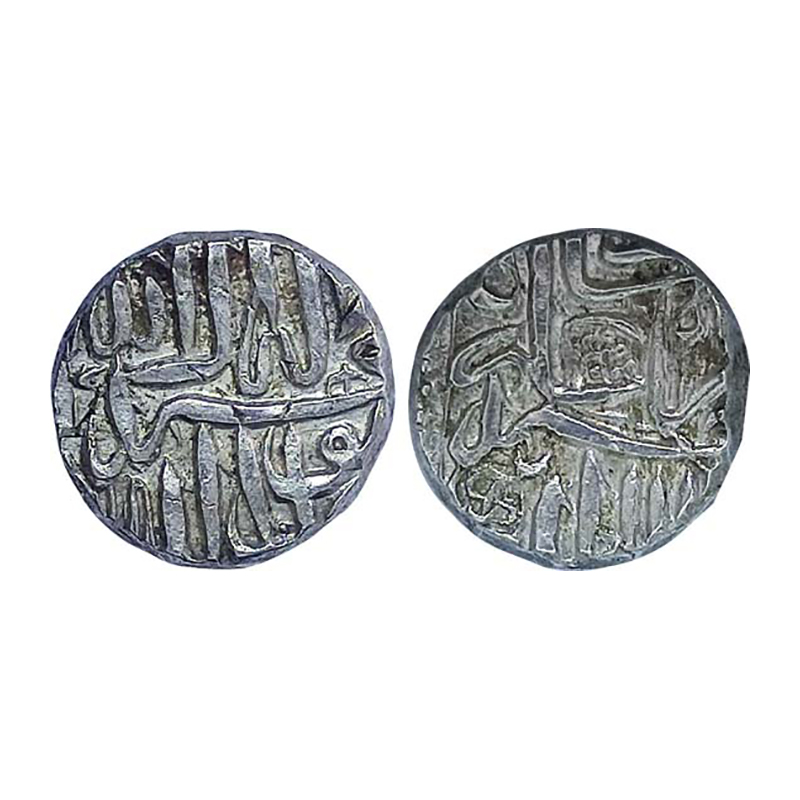 Akbar, Silver Mahmudi, Mulher Mint, With Swastika without any dots in nun of JALALUDDIN on