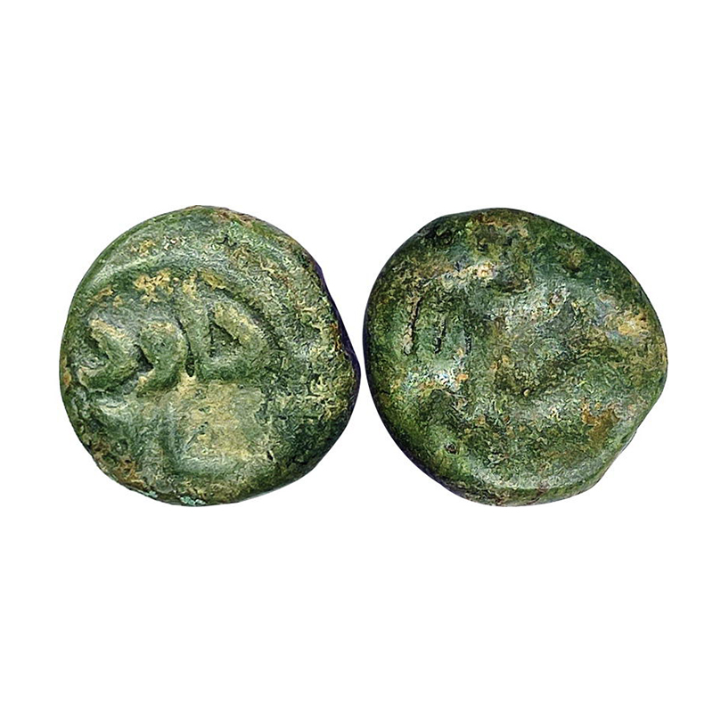 Gulbarga Sultanate, Shams Al-din Daud Shah II, Copper Falus, 4.42 g, al-mu ‘ayyad bi-nasr 