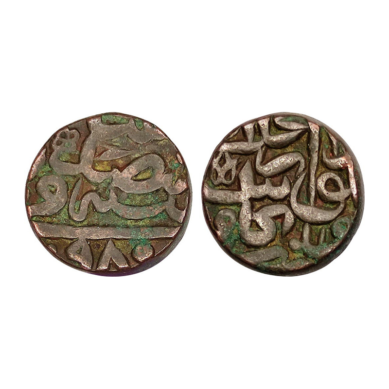 Akbar, Copper, 20.65 g, Dam, Do Gaon Mint, AH 980. Extremely Fine, Scarce. ...
