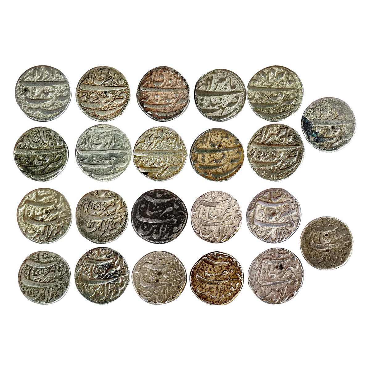 Jahangir, (AD 1605-1627), Silver, Set of 11 different Months of Qandhar Mint. Nur-ud-din t