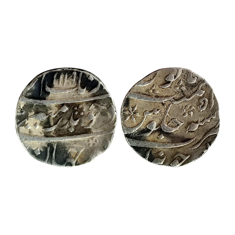 Aurangzeb, Silver, Posthumous Rupee, Junagadh Mint, AH 1119, RY 51, Badr Munir type. Posth