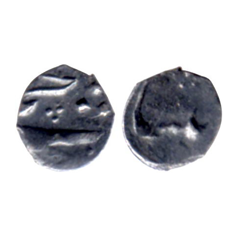 Muhammad Shah, Silver, 0.30 g, 1/32 Rupee, Khujista Bunyad mint, Muhammad on obverse, and 