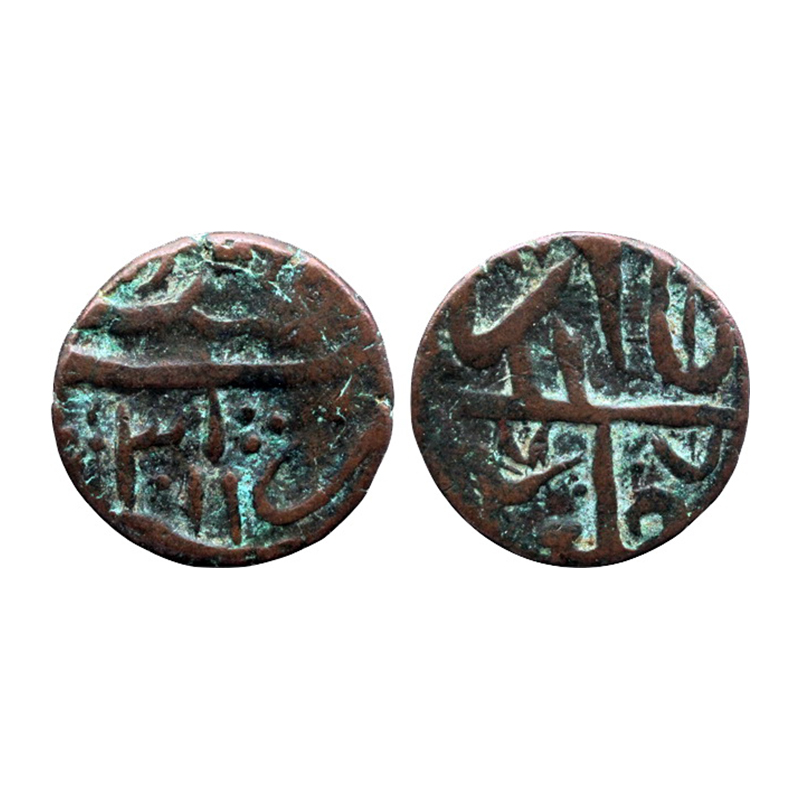 Rohilas, Najibabad mint, Copper, 17.10 g, Paisa, in the name of Shah Alam II, RY 30, Katar