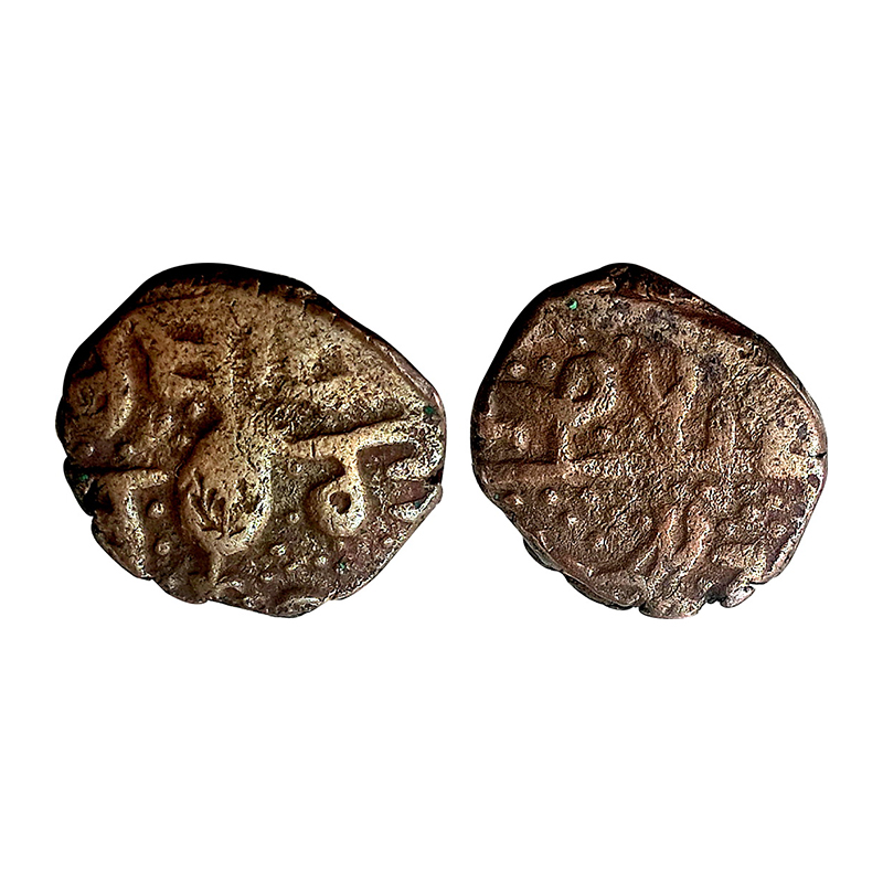 Sikhs, Sher Singh, Copper, 9.54 g, Paisa, Gurumukhi legends on both sides. Very Fine, Rare
