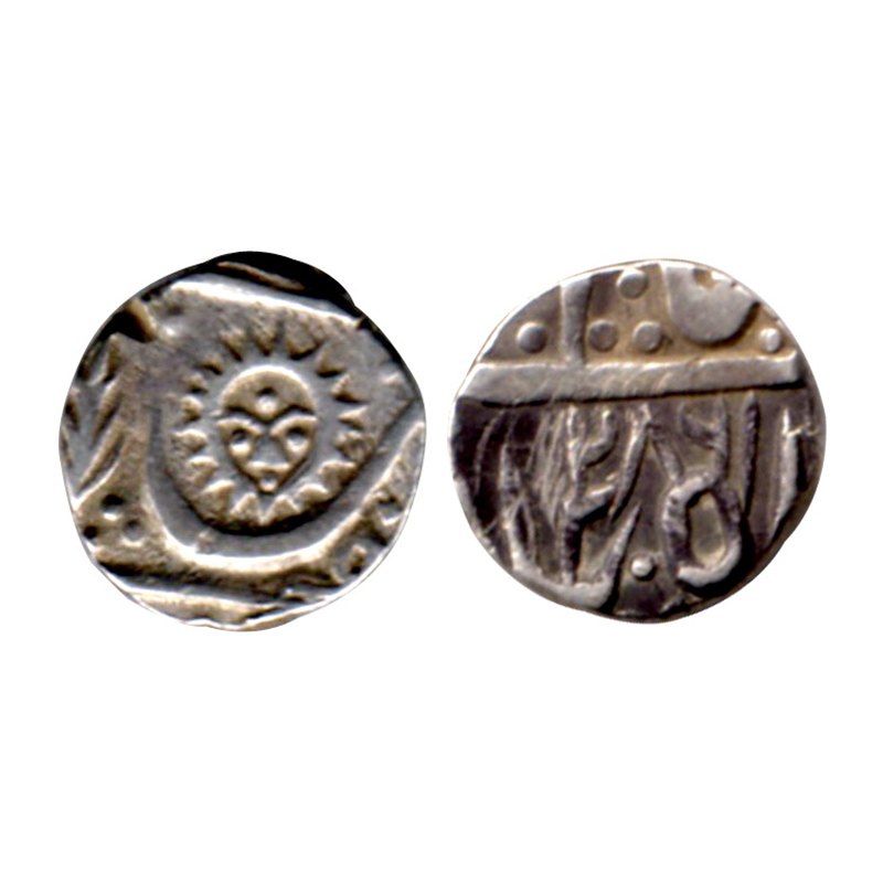 Silver, Indore, Tukoji Rao II, ½ Rupee, 5.6 gm, Error Date AH 2861 ( for AH 1286), Branch 