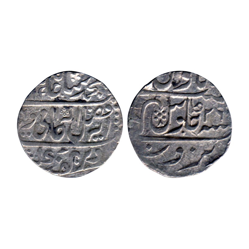 Narwar, in the name of Shah Alam II, Rupee, Silver, RY26. Additional symbol of a stylised 