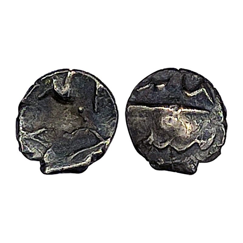 Silver, Bombay Presidency, 1/32 Rupee, 0.33g. Mint name Mumbai clearly visible. VF+ Very R