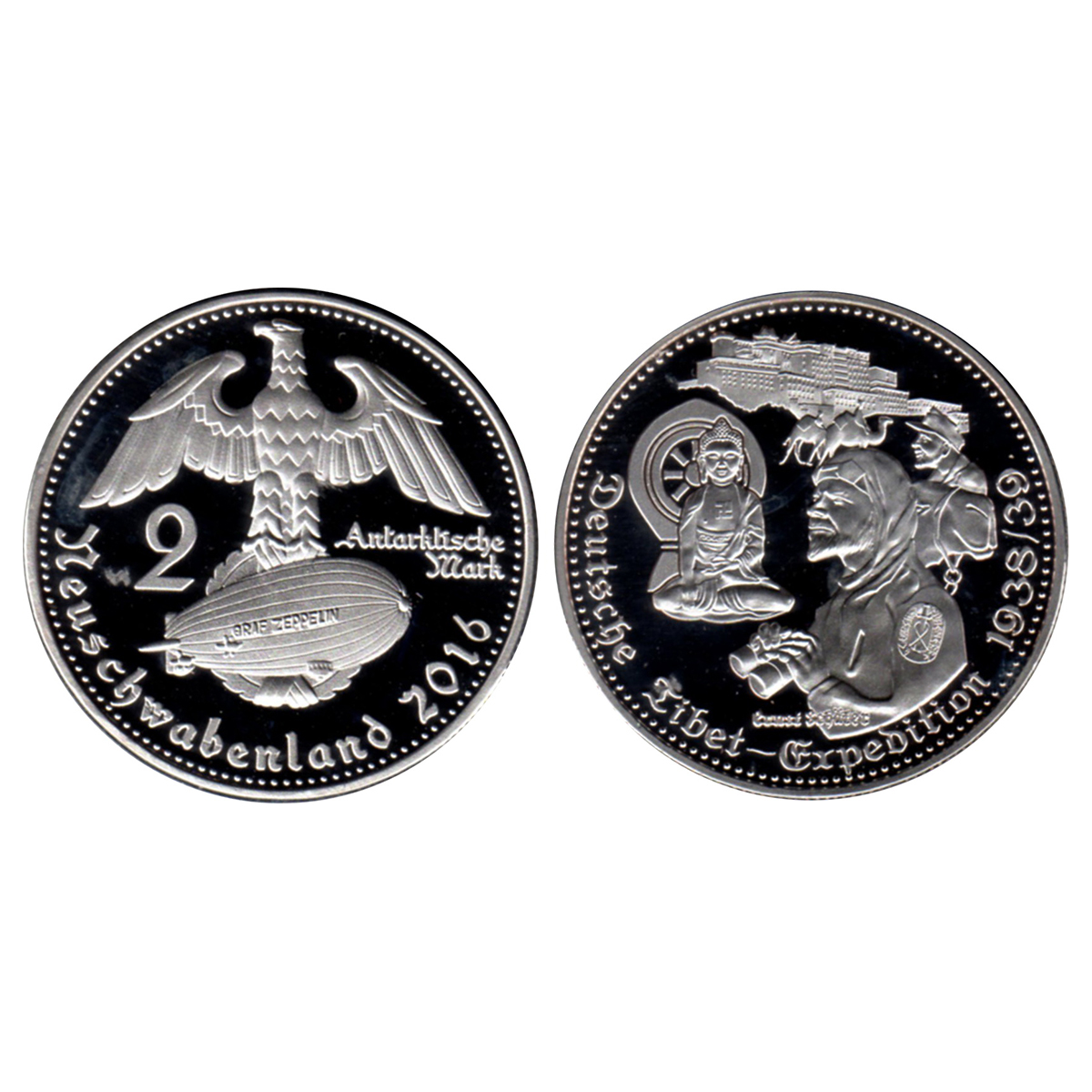 Germany, Buddha, Proof 2 Mark, 2016, Silver, 15g. Issued by the German Antarcatic Territor