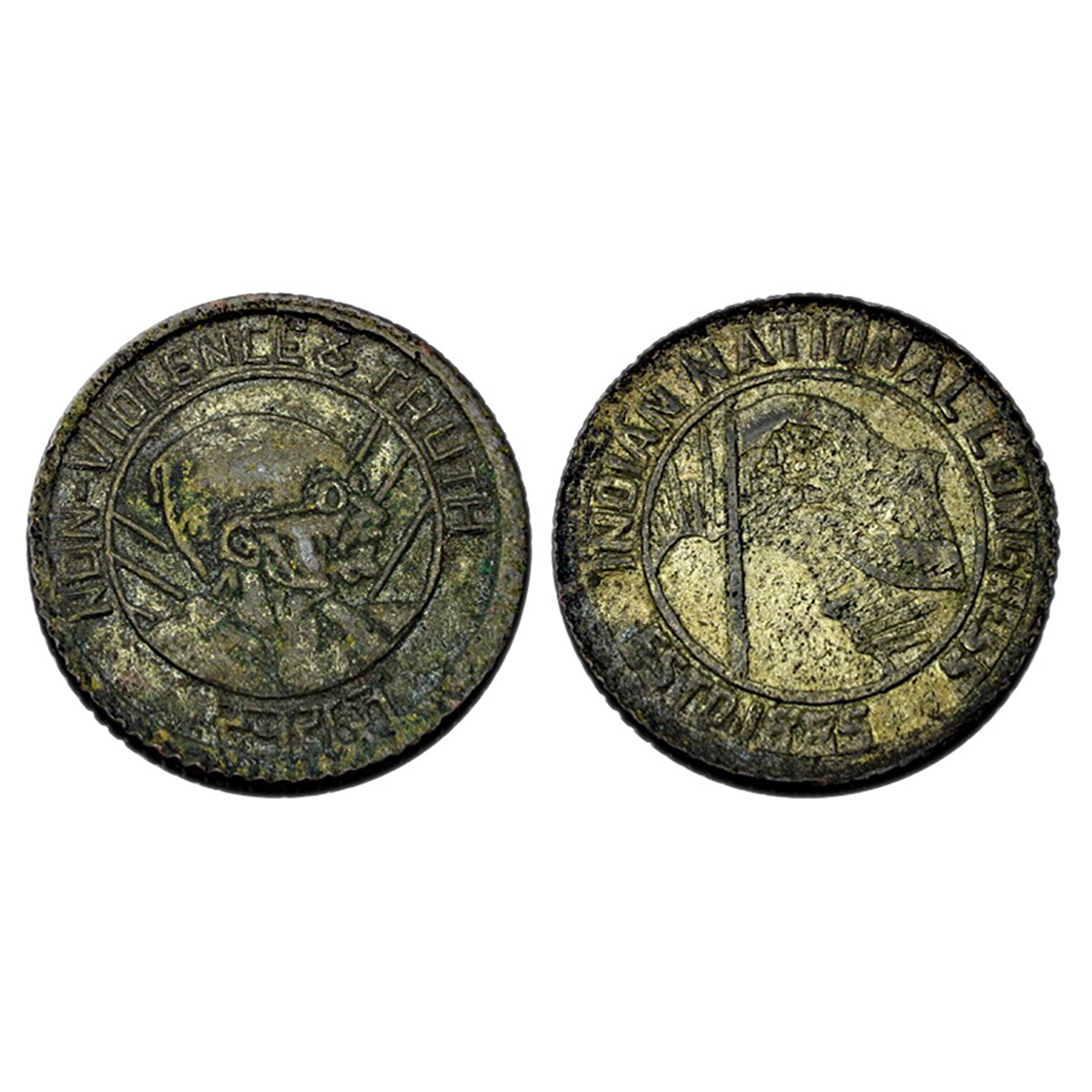 Cupro - Nickel, Gandhi Token, cupro-nickel, 14.10 g, portrait of Mahatma Gandhi to right i