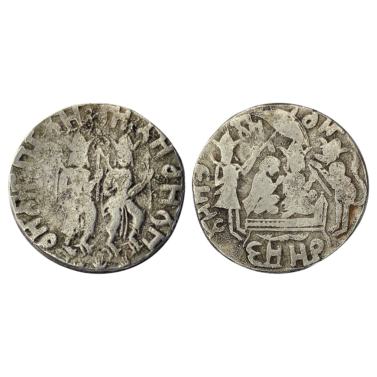 Cupro - Nickel, Ram-Darbar Token, copper-nickel, 10.92 g, Ram-Lakshman in centre with Naga