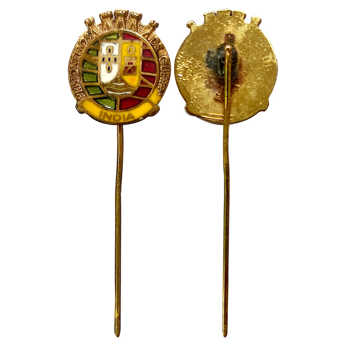 Goa, Prisoner of War Badge, Second World War, Copper and enamel with pin, "Prisoner De Gue