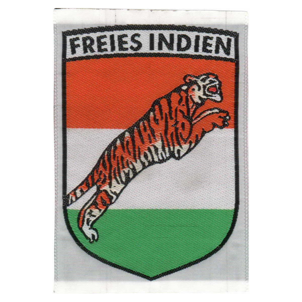 Azad Hind, Cloth Badge, Original weaving. Obv: Logo. Rev. Blank. Rare....