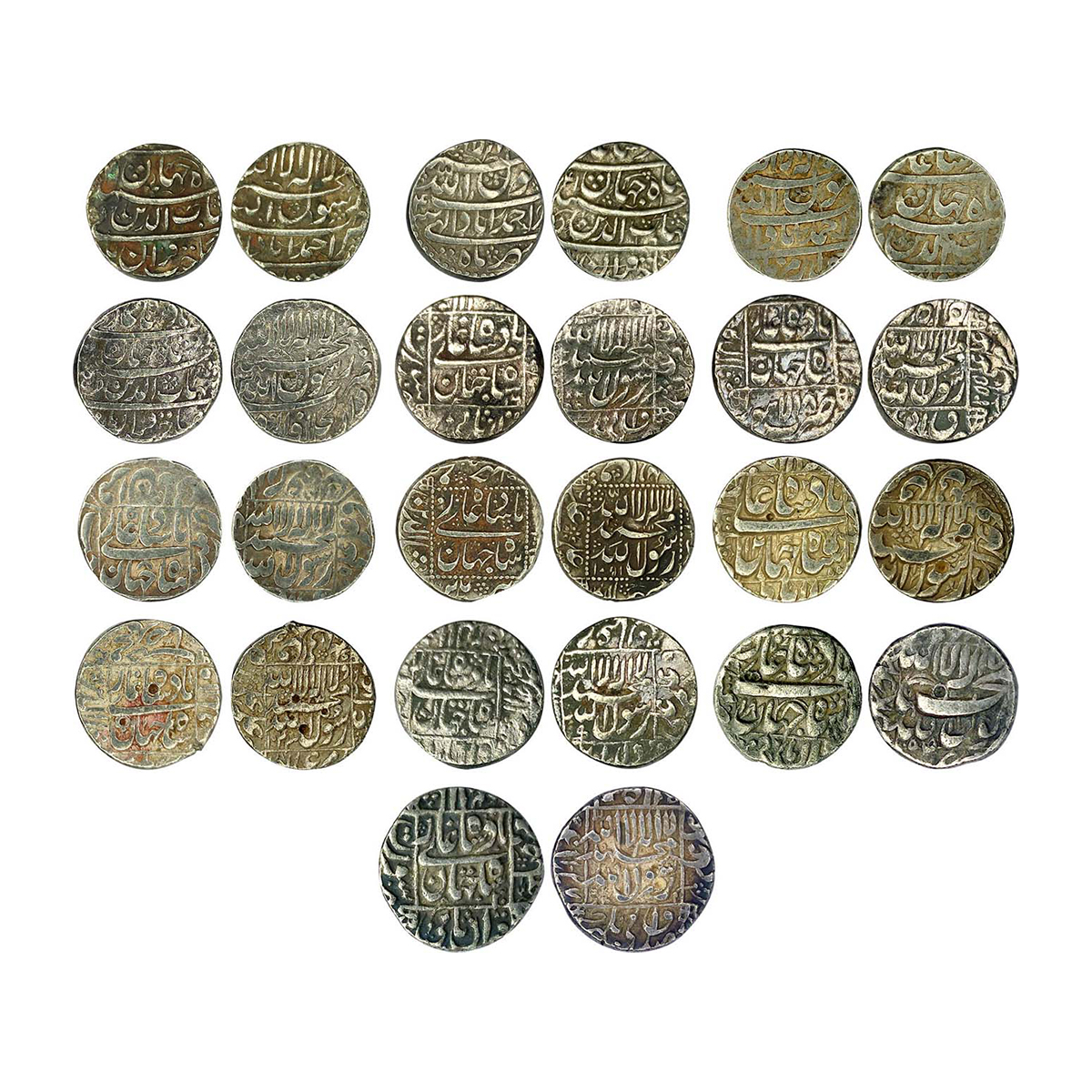 Mughals, Shah Jahan, Silver (13), Rupee, Collection of 13 coins of various Mints and Month