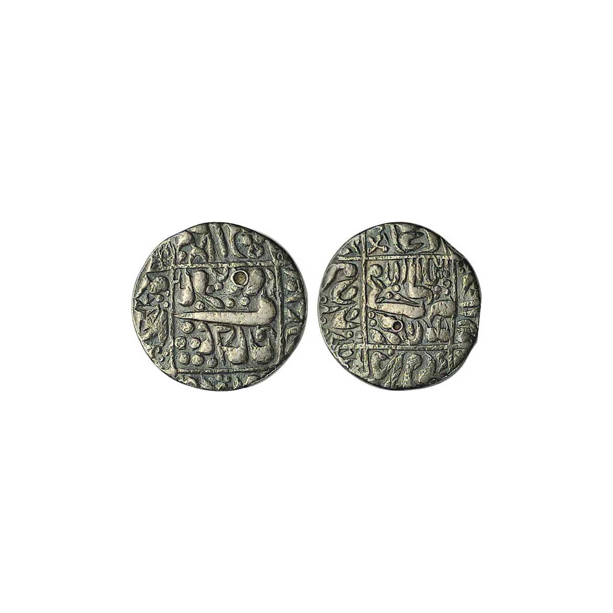 Shah Jahan, Silver, 11.18 g, Rupee, Multan Mint, Error, Square-area type, retrograde legen
