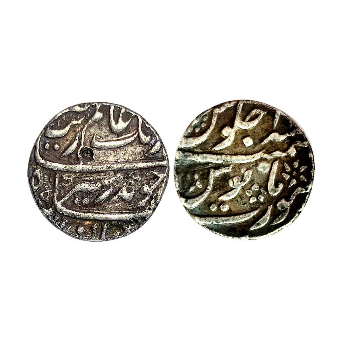 Mughals, Aurangzeb, Silver, ½ Rupee, Surat Mint, Badr Munir type, AH 1089, a flower on the