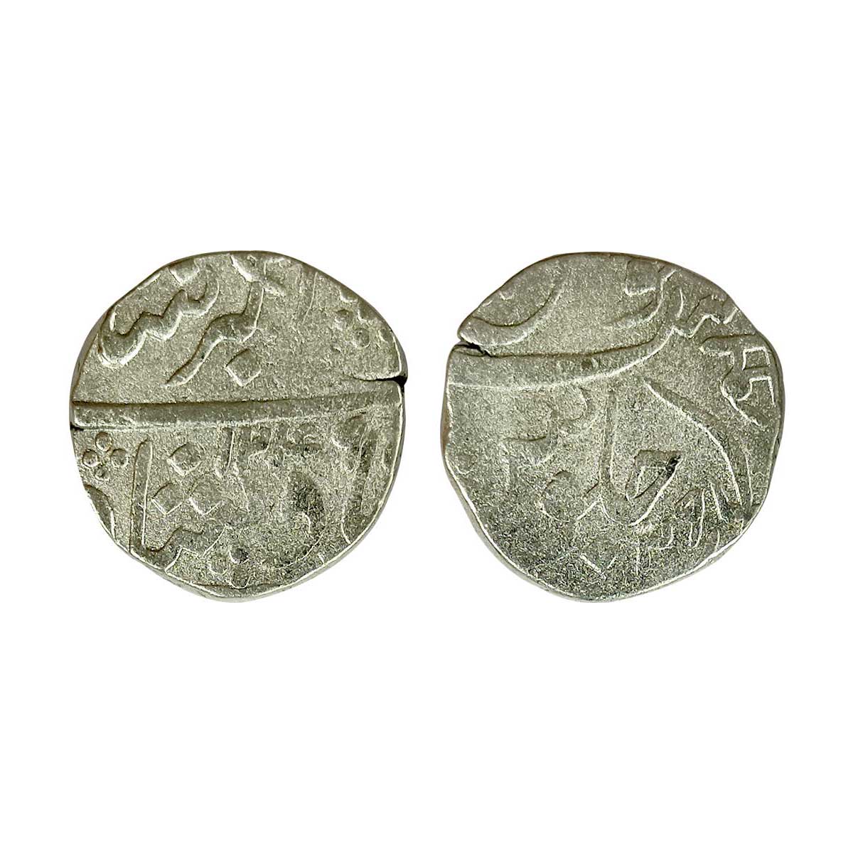Baroda, Sayaji Rao II, Silver, Rupee, Baroda Mint, in the name of Muhammad Akbar II with N