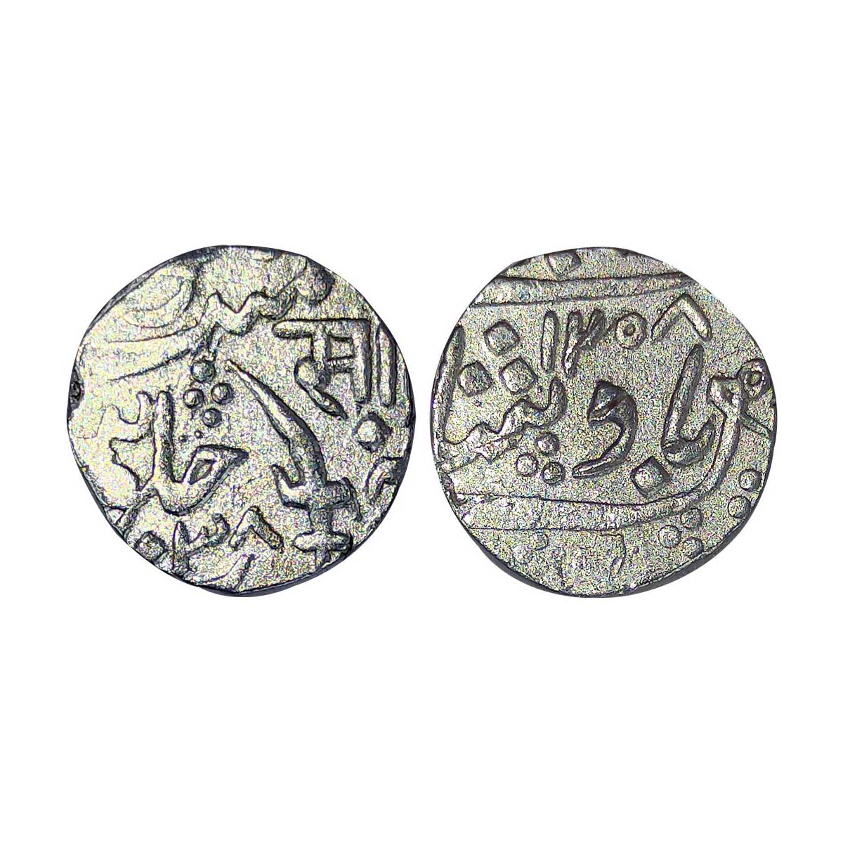 Baroda, Sayaji Rao II, Silver, Rupee, Baroda Mint, in the name of Muhammad Akbar II with N