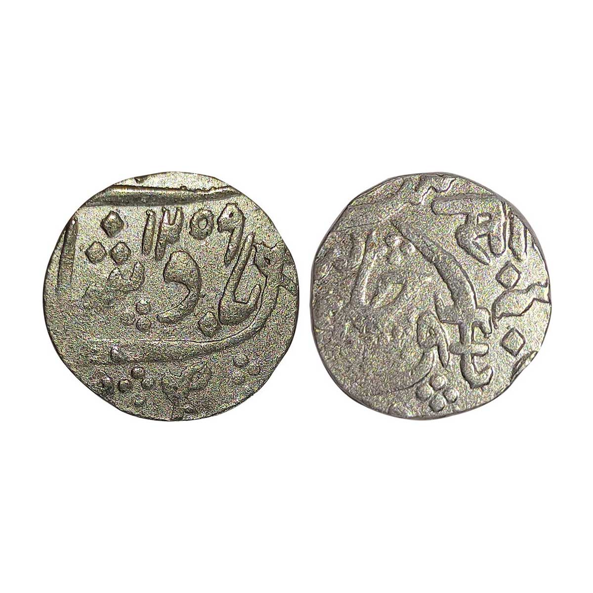 Baroda, Sayaji Rao II, Silver, Rupee, Baroda Mint, in the name of Muhammad Akbar II with N