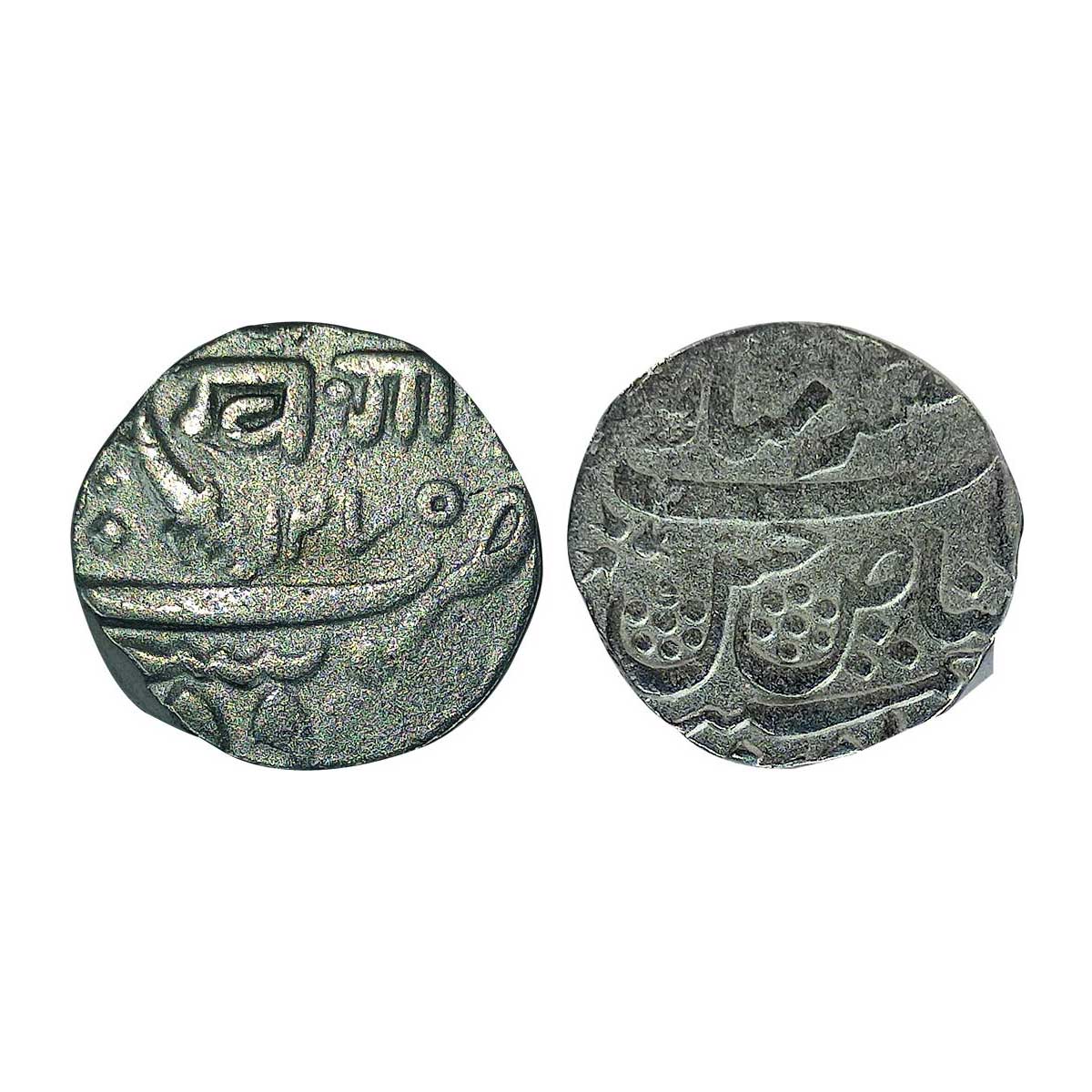 Baroda, Khande Rao, Silver, Rupee, Baroda Mint, Sena Khas Khel type, with Nagari initials 