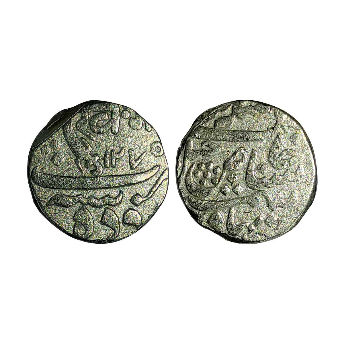 Baroda, Khande Rao, Silver, Rupee, Baroda Mint, Sena Khas Khel type, with Nagari initials 