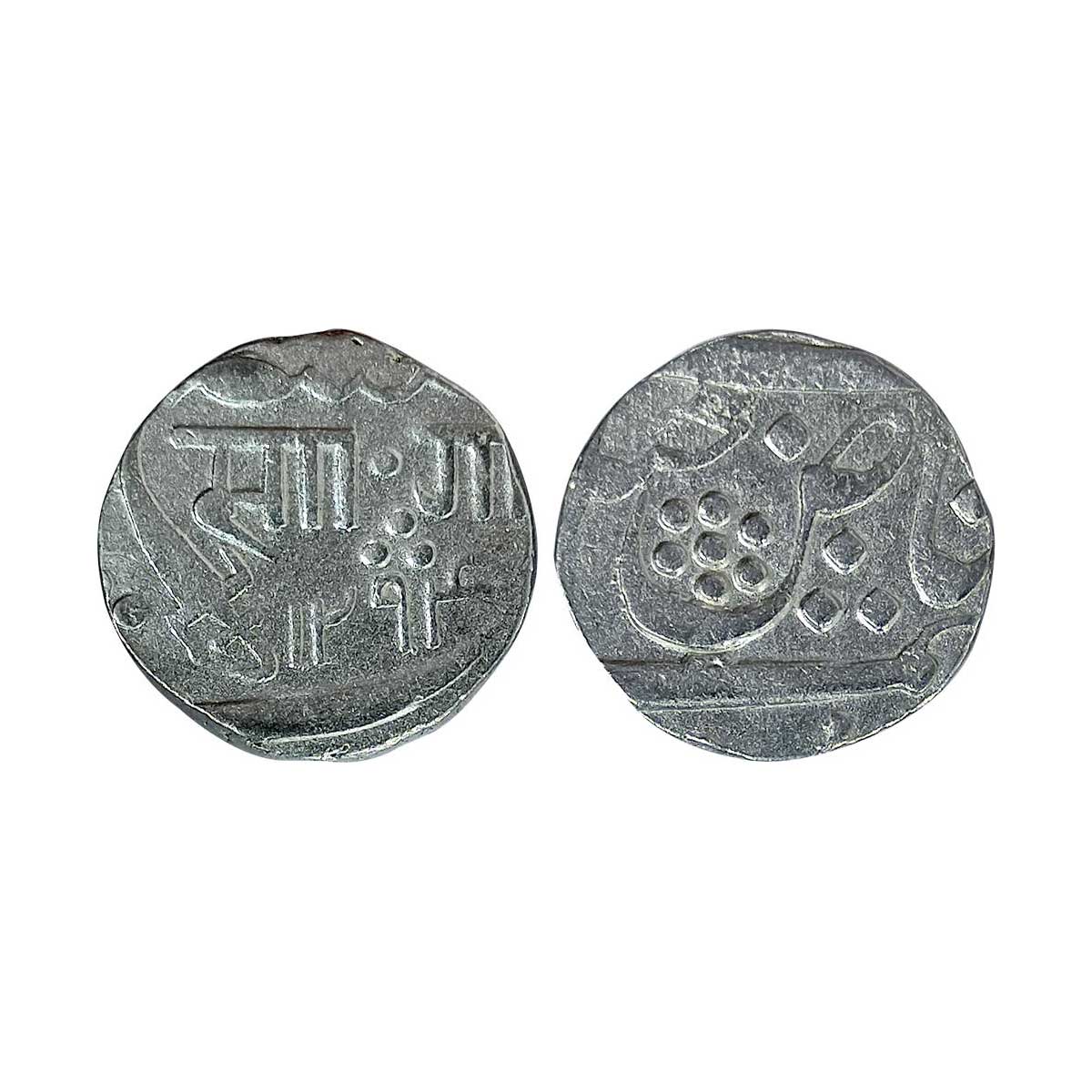 Baroda, Sayaji Rao III, Silver, Rupee, Baroda Mint, Sena Khas Khel type, with Nagari initi