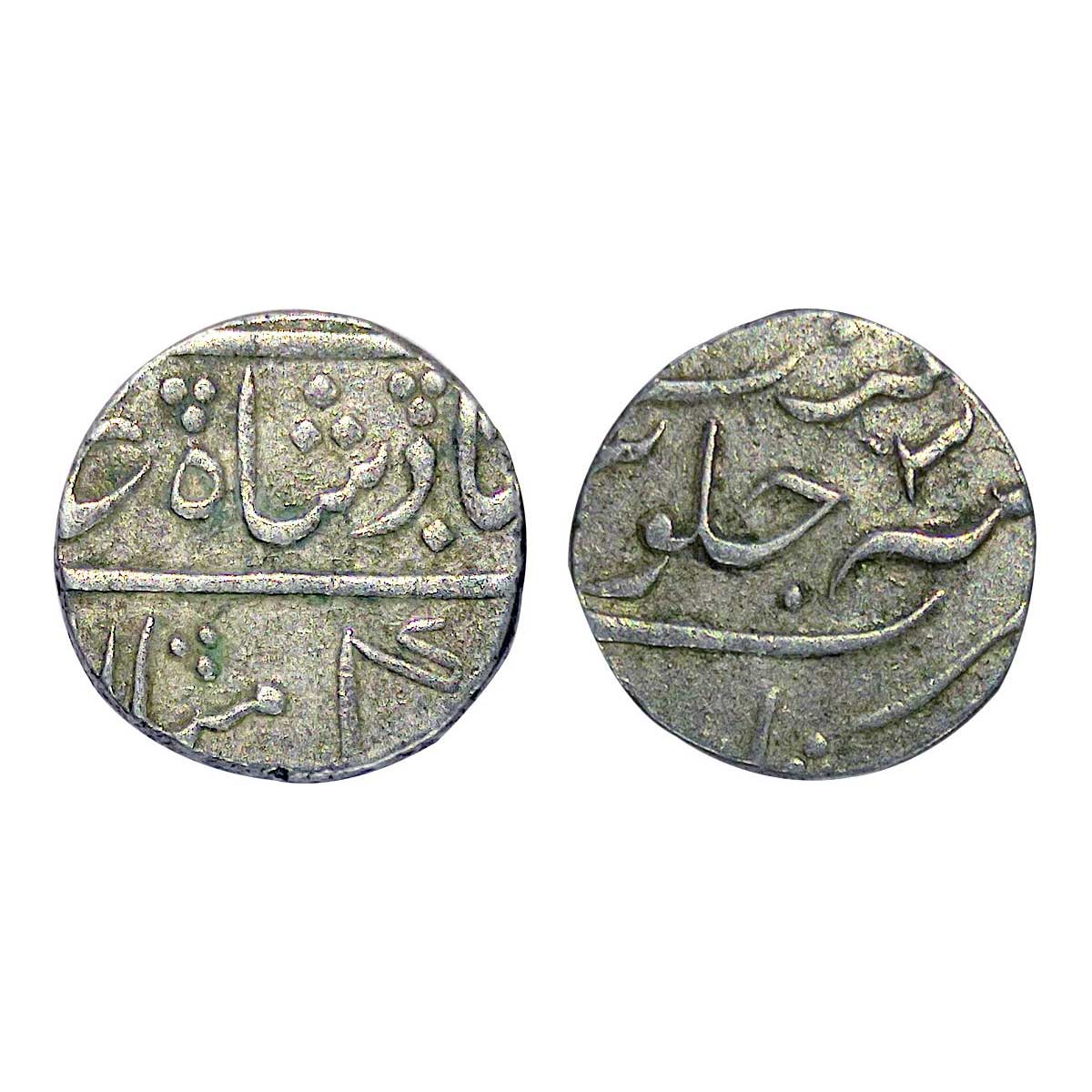 Khambhat (Cambay), Silver, Rupee, in the name of Shah Alam II, RY 3x. Mint name at bottom 