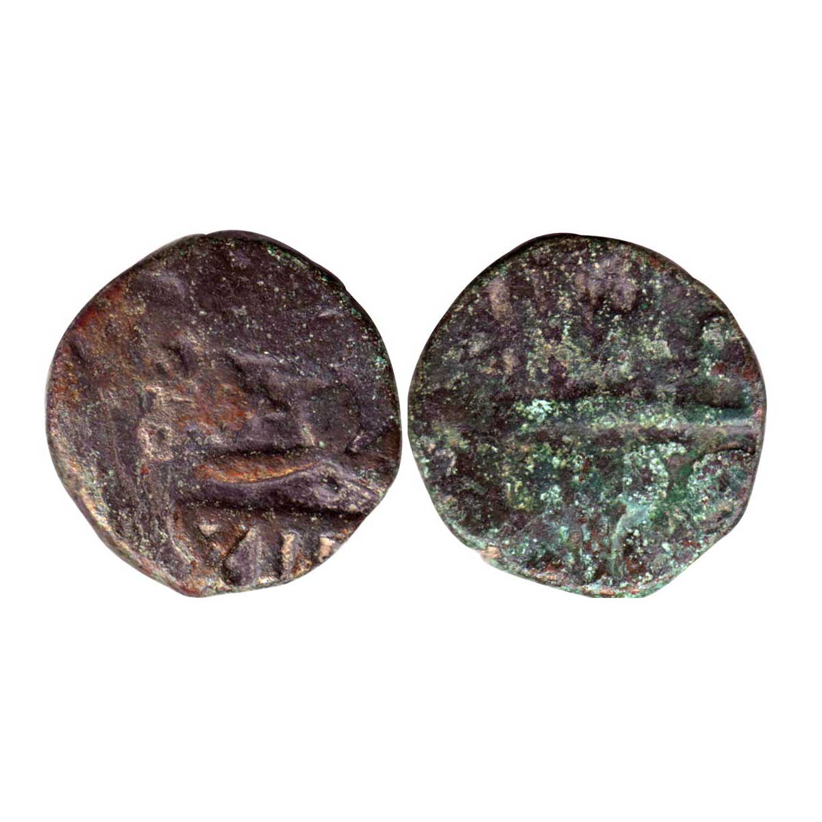 Kutch, Khengarji I, Copper, Dokdo, with the name of Muzaffar Shah III, frozen Year 978, Sh