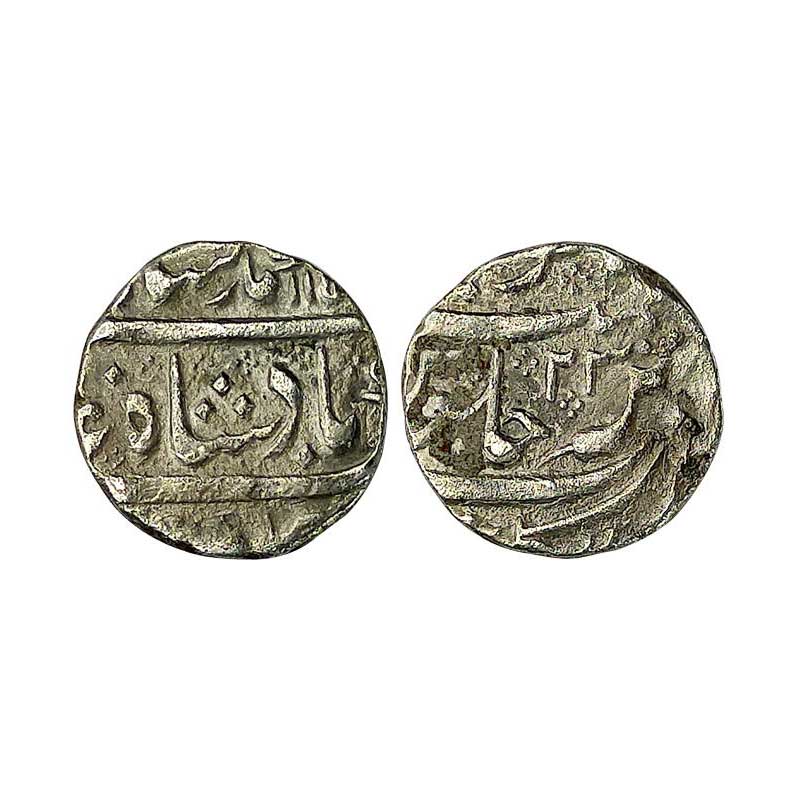 Indo-French, Alamparai Mint, Silver, 11.22 g, Rupee, (struck with Arkat mint name). Withou
