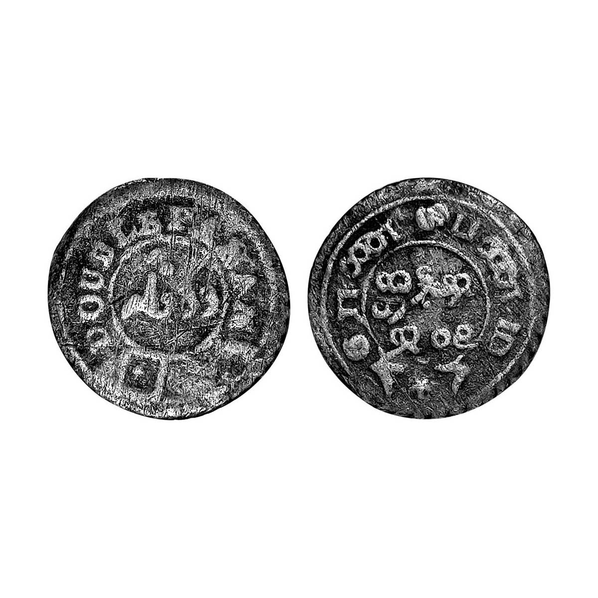 East India Company, Madras Presidency, Silver, Double Fanam, 2nd Series, with the variety 