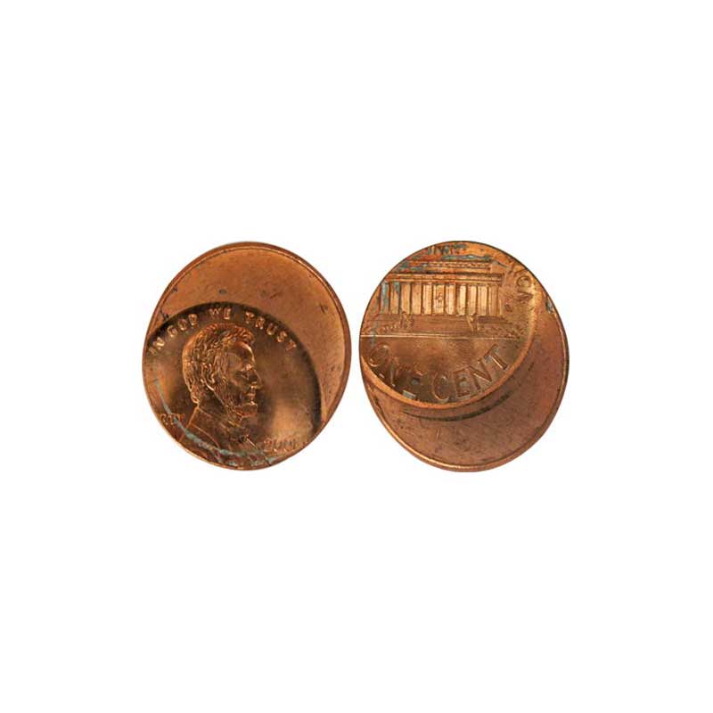 USA, 1 Cent Error, Bronze, Error, with 30% Die-shift on both the sides. Almost UNC, Scarce